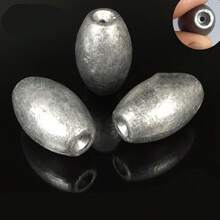 10-Piece Egg-Shaped Lead Fishing Sinkers – Heavy-Duty Sea Fishing Weights | High-Quality Casting & Trolling Accessories | Essential Saltwater Fishing Gear