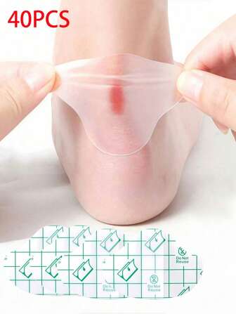 40 Pcs Gel Heel Protectors, Self Adhesive Invisible Heel Anti-Wear Sticker, Heels Stickers Transparent Thin For High Heels, Waterproof Anti Wear Foot Care Heel Protection Pad,Adhesive Waterproof Hydrocolloid Heel Protector, Blister Prevention Cushioned Bandage, For Foot Toe Heel Blister Recovery And Prevention Guard Skin Rubbing,For Heel Liners, Shoes Stickers, Pain Relief & Foot Care CushionGripForOutdoor,Sport,Travel,Household,Office,School