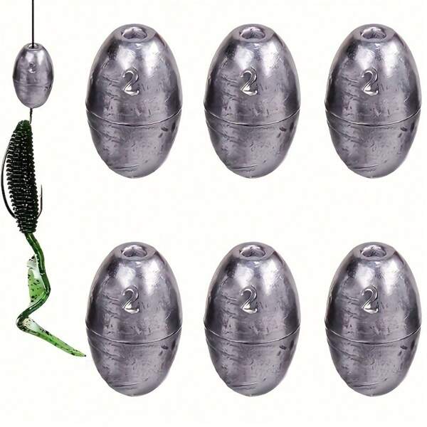 10-Piece Egg-Shaped Lead Fishing Sinkers – Heavy-Duty Sea Fishing Weights | High-Quality Casting & Trolling Accessories | Essential Saltwater Fishing Gear