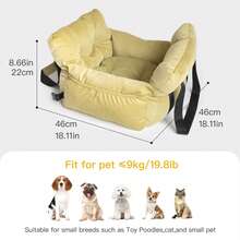Dog Carrier Car Seat For Dogs & Cats - Travel Carrier With Safety Hook & Buckle, Handheld/Shoulder Strap, Corduroy Fabric, Fits Car Front/Back Seat, Multi-Scene Use (Cafe/Park/Outdoor) - Multicolor - View 4