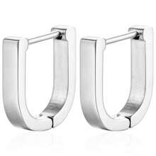 1 Pair Of Minimalist Personalized Exaggerated Oval Metal Earrings
