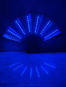 Rave Folding Fan LED Illuminated Large Hand Fan Color Luminous Handheld Folding Fan (Product Without Battery) Used For Party Gifts, Performance Shows, Weddings, Birthdays, Home Decor Nightclubs, Fluorescent Prop Fans, Halloween Parties, Role Playing, Luminous In The Dark, Gifts, Parties - Multicolor - View 19