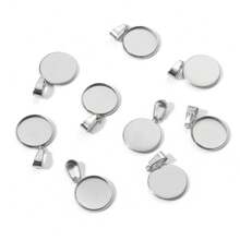 10 pièces/lot Base de cabochon vierge en acier inoxydable, pendentif de charme, convient pour des bijoux de 6 8 10 12 14 18 20 25 30 mm, fournitures de fabrication de bijoux