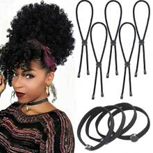 10 Stück einstellbare Haarband Scrunchies, natürliche lockige Afro Haargummi, Damen Lässig Haargummi, unifarbig, Haarstyling, Haarzubehör, Haaraccessoires
