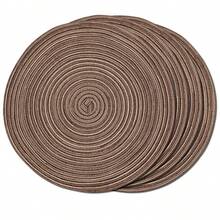 2 pezzi/4 pezzi/6 pezzi, Sottopiatto rotondo intrecciato da 15", lavabile, antiscivolo e resistente al calore, adatto per casa, pranzo, decorazione festa