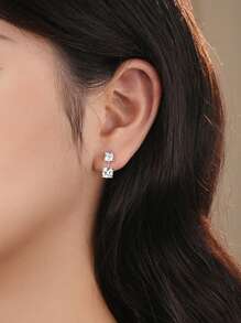 GAGAFEEL 1 Paar exquisite, elegante und modische S925 Sterling Silber Ohrringe, besetzt mit kubischem Zirkonia für den täglichen Gebrauch von Frauen, Schmuck, Feiertagsgeschenke, Schmuck und Muttertagsgeschenke
