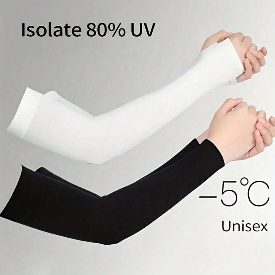 1 Pair Of Ice Sleeves For Men And Women, Summer Arm Protectors, Thin UV Protection Gloves For Outdoor Use.