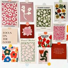 15 Sheets Inspirational Floral Postcard-Style Wall Stickers With Motivational Quotes,Flower Story, Spring Day Story, Flower Card Wall Decoration, Dormitory, Rental Room, Bedroom Decoration, Background Poster, Decal, Photography Props, Bedroom, Study Decoration, Gift To Friends - Multicolor - View 7