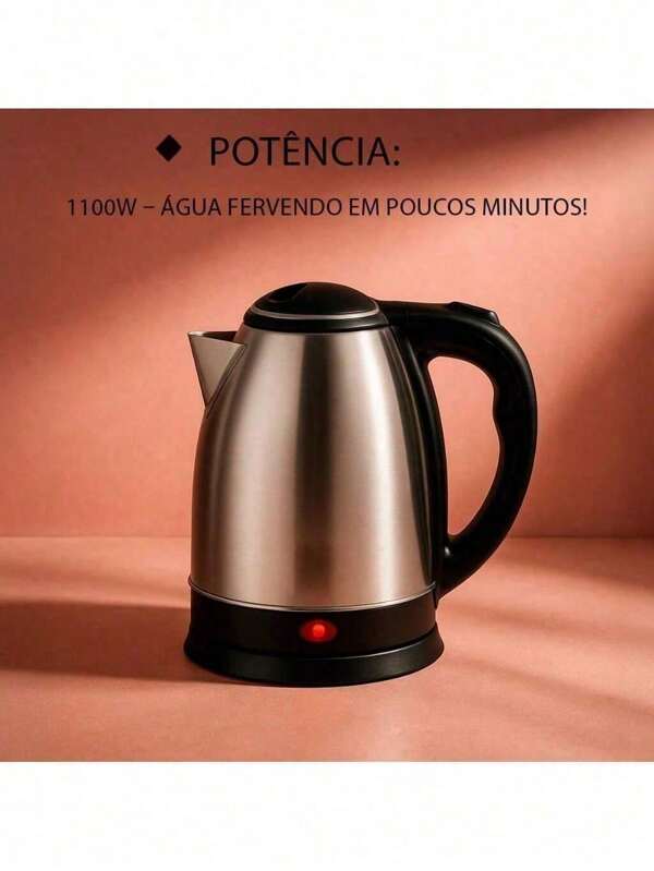Chaleira Desligamento Automatico Jarra Elétrica Bule Inox 1,8 Litros 1100W Bule
