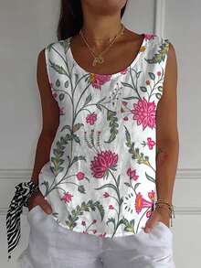 Jisfaneya Women's Casual Tank Top, Suitable For Vacation And Home Wear, Spring/Summer - Color 1 - View 2