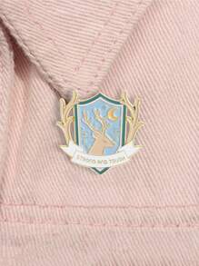 1pc Creative Cute Reindeer Antler Design Pin Badge, Positive Slogan Cartoon Animal Brooch Accessory Suitable For Men And Women, Fashionable Jewelry Gift For Friends