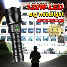 1pc Powerful & Ultra Bright Rechargeable LED Tactical Flashlight, High Intensity Handheld Flashlight With Large Capacity Battery, For Emergency, Hiking, Camping - Black - View 5