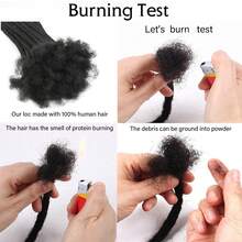 Dreadlock Extension Human Hair 0.6 Cm Width 100% Permanent Human Hair Loc Extension Can Be Dyed Bleached Curled Handmade Loc Extension For Men Women (30 Strands Natual Black) - Natural Black - 查看 5