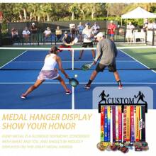 1pc Custom Personalized Pickleball Player Medal Holder, Iron Art Wall Mount Display Rack For Bedroom, Living Room, Entrance