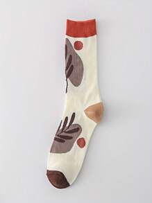 5 pares de calcetines de diseño de pintura abstracta para parejas, calcetines largos transpirables y que absorben la humedad para mujeres, calcetines cómodos y casuales unisex para todas las estaciones, otoño/invierno, estilo europeo