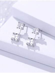 GAGAFEEL 1 Paar exquisite, elegante und modische S925 Sterling Silber Ohrringe, besetzt mit kubischem Zirkonia für den täglichen Gebrauch von Frauen, Schmuck, Feiertagsgeschenke, Schmuck und Muttertagsgeschenke
