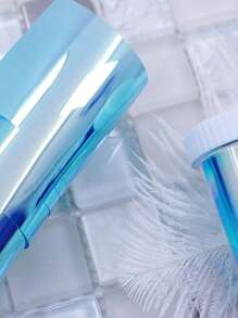 1 Bouteille de feuille de transfert pour ongles bleue, transfert facile, convient pour les vacances/soirées des filles en DIY, décorations de manucure