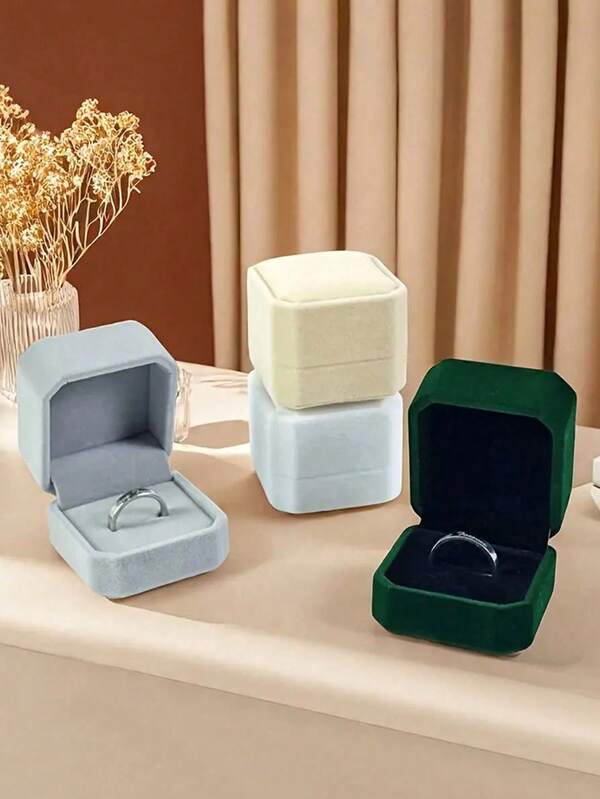 1 Pc Velvet Ring Box Proposal Engagement Jewelry Box Wedding Jewelry Display Box, Valentine's Day Christmas Gift Jewelry Organizer For Proposal Engagement Rings, Proposal Wedding, Jewelry Display, Gift Boxes, Gifts For Mom, Birthday Anniversary Proposal Earring Boxes, Jewelry Boxes And Organizers, Jewelry Storage Boxes, Jewelry Boxes,