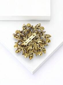 1pc Fashionable Rhinestone Flower Brooch Suitable For Daily Wear By Women Valentines,Mom,Mother,Mother's Day,Gift