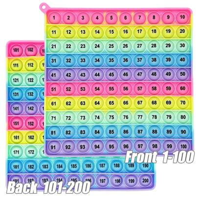 legendstar Regenbogen Silikon 1-200 Rechenbrett - Zählen & Multiplikation Lernspielzeug, sensorisches Fidget-Spiel für Vorschule & Kindergarten, Lernmaterial für Klassenzimmer für Homeschooling Aktivitäten