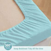 Queen Micro Fleece Sheets Set, 4-Piece Queen Size Bed Sheet Set, Plush Velvet Fleece Sheet Set With 15" Deep Pocket Fitted Sheet, Flat Sheet, 2 Pillowcase, Soft And Warm, Aqua - Grey Blue Plaid - View 6