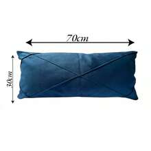 Kit 2 Large Draped Rectangular Baguette Cushions, Full 70cm X 30cm - 水鴨藍 - 查看 2