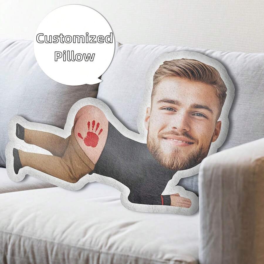 1 chiếc gối in hình bàn tay ngộ nghĩnh theo yêu cầu, quà tặng hài hước cho Ngày của Cha, sinh nhật, kỷ niệm, Giáng sinh, Lễ Tạ ơn, món quà lý tưởng cho gia đình hoặc bạn bè, gối trang trí nhà cửa đa năng.