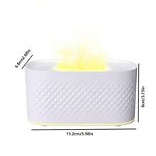 1 pieza Mini Difusor de aromas ultrasónico de 160ml con iluminación de 7 colores degradado tipo llama, con textura de craquelado, humidificador de aromaterapia visible para el hogar, oficina, escritorio, dormitorio, coche, se pueden agregar aceites esenciales