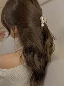 2 pezzi di eleganti fermagli per capelli in stile vintage con perle, per donne, accessori per capelli semplici e di stile, versatili, adatti per frangia o chignon, fermagli per capelli, molletta per capelli