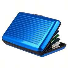 1 pieza Soporte de tarjetas de crédito a prueba de agua y antimagnetico de aluminio, estuche para tarjetas de presentación, organizador de tarjetas de transporte público y bancarias de aluminio, regalo de Año Nuevo Chino, Día de San Valentín, primavera/verano viaje - Multicolor - Ver 13