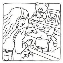 [New Bestseller] Healing Coloring Books For Adults - Stress Relief Doodle Book | Includes 24 Pages Of Comfortable Pattern Scenes | Warm Family DIY Hand-Painting | Cat Mom Creative Gift | High Cost-Performance Parent-Child Interaction | Suitable For Back-To-School Gifts (Recommended For Use With A Painting Pad)