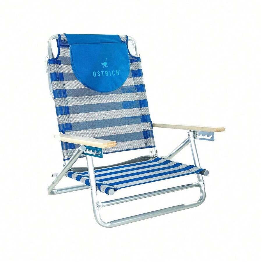 Ostrich South Beach Sand Chair, Portable Outdoor Camping Pool Lounger, Striped - - Default - View 1