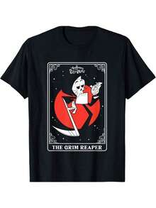 The Grim Adventures Of Billy And Mandy  Tarot T-ShirtKorean Loose  T-Shirt New Retro And Fashionable T-Shirt - Black - View 1