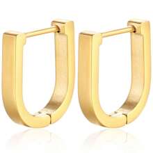 1 Pair Of Minimalist Personalized Exaggerated Oval Metal Earrings
