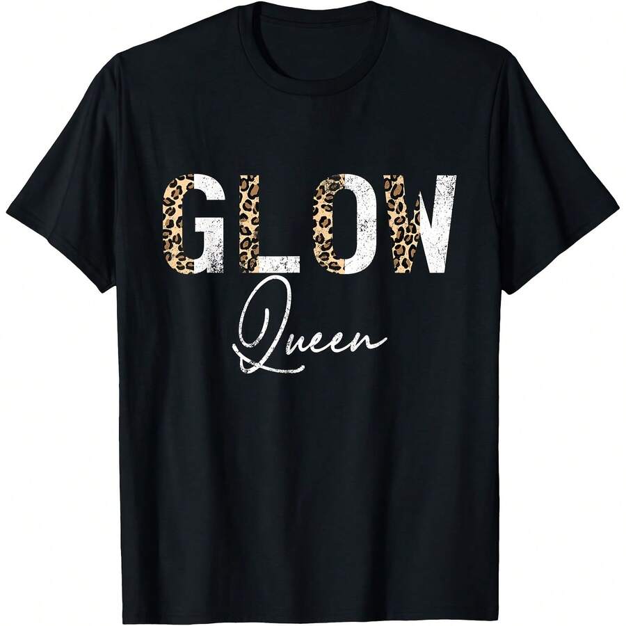 Camiseta de esteticista con diseño de "Vintage Glow Queen" para una piel radiante - Negro - Ver 1