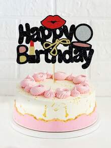 1pc Lip Decor Birthday Cake Topper, - Multicolor - View 2