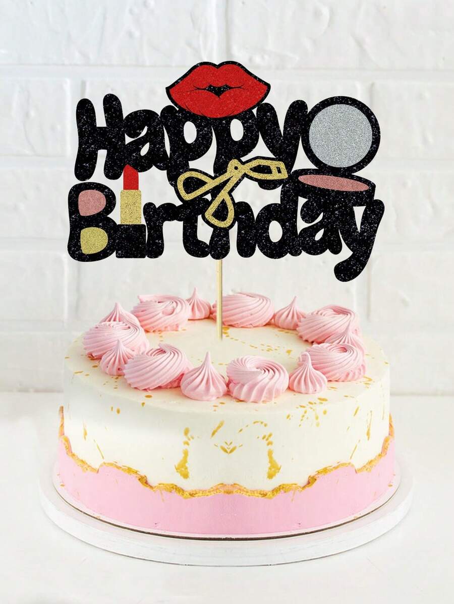 1pc Lip Decor Birthday Cake Topper,