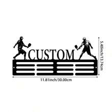 1pc Custom Personalized Pickleball Player Medal Holder, Iron Art Wall Mount Display Rack For Bedroom, Living Room, Entrance