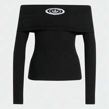 Adidas Originals 女款 CAMPUS2000 TOP 长袖针织无领T恤 TKA2690 - 黑色 - 查看 1