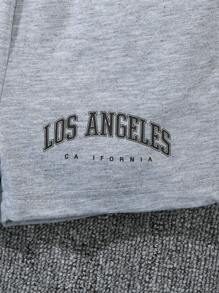 Set da 6 pezzi Tuta casual alla moda per giovani ragazzi, con canottiera e pantaloncini corti, con lettere inglesi e colori uniti, nuova collezione estiva