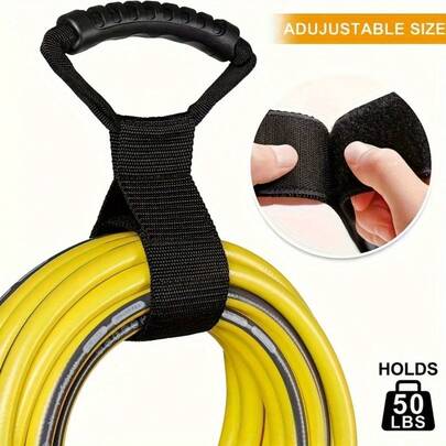 Nylon Storage Strap With Handle, Multi-Purpose Hook And Loop Organizer For Hoses, Cables, Extension Cords, Garden And Garage Essentials, Spacious Tidy Caddy For Boat, RV, Home Organization, Travel Ready Utility Band, Quiet Bindings, Lightweight Yet Heavy-Duty Gear Harness For Neat Spaces, Travel-Friendly Sleeve For Wall Mounts And Tool Stations