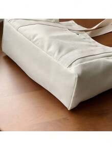 1 pièce/2 pièces Grand sac fourre-tout en canevas, sac à bandoulière avec plusieurs poches, sac de course réutilisable, facile à transporter avec une poignée confortable, pour un usage quotidien et comme cadeau. Sac à main portable pour l'école, le travail et les courses