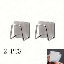 1/2/4 件别致不锈钢海绵架 - 易粘贴，无需钻孔，厨房和浴室海绵收纳架 - 耐用且防锈