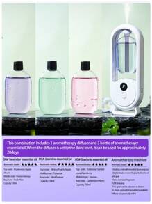 Máquina de aromaterapia de pared totalmente automática. Máquina de rociado con temporizador para aromaterapia de hotel. Desodorización de inodoro. Ambientador de aire para el hogar apto para oficina, dormitorio, sala de estar. Difusor de aromaterapia silencioso, recargable, con temporizador para apagado automático, 5 modos de funcionamiento, 6 aceites esenciales opcionales, blanco con luz ambiental de color. El frasco de aceite esencial se puede reutilizar, se puede llenar con agua, aceite esencial y repelente de mosquitos. Decoración exterior del jardín, decoración del hogar del jardín