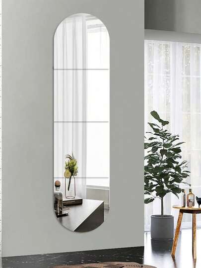 4 piezas de espejo acrílico irrompible de longitud completa - Espejo acrílico autoadhesivo irrompible y sin marco - Excelente para dormitorios, gimnasios en casa y armarios - Fácil de instalar, diseño ahorra espacio, papel tapiz, papel tapiz autoadhesivo, fácil de usar, no es fácil de dañar la decoración de la habitación, decoración del hogar, decoración de pared, pegatinas de pared, espejo de pared, espejo para habitación, decoración de baño, decoración de sala de estar