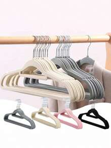 Cabides flocados 5/10/20 peças para uso doméstico e adulto, cabide antiderrapante que evita saliências no ângulo dos ombros, armazenamento compacto no guarda-roupa, adequado para pendurar roupas delicadas, cabideiro para loja de roupas, ternos, blusas, gravatas, camisas, vestidos e calças