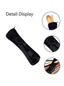 Cartoon Nurse Theme Insulated Lunch Box With Dual Pockets - Printed With "She Loves To Work With Her Hands" Slogan, Includes Black Utensil Storage Bag, Featuring Stethoscope, Heart, Syringe, Thermometer Graphics. Student Meal Thermal Insulation Cooler Bag, Large Capacity Portable Travel Picnic Pack, Available In 4 Colors. - Multicolor - View 10