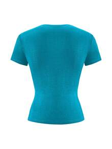 Vaiaye Women's Casual Versatile Solid Color Short Sleeve T-Shirt, Suitable For Christmas, New Year, Thanksgiving