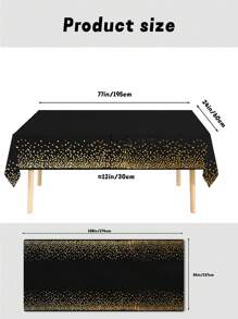 1pc Disposable Plastic Tablecloth, Waterproof And Stain-Resistant, Decorative Home Item