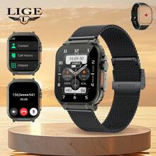 LIGE Smart Watch 600 MAh Large-Capacity Battery, Multiple Sports Modes, Waterproof, Multiple Watch Wallpaper Switching, Heart Rate, Blood Pressure, Sleep Monitoring, Fashionable Smart Watch For Men And Women